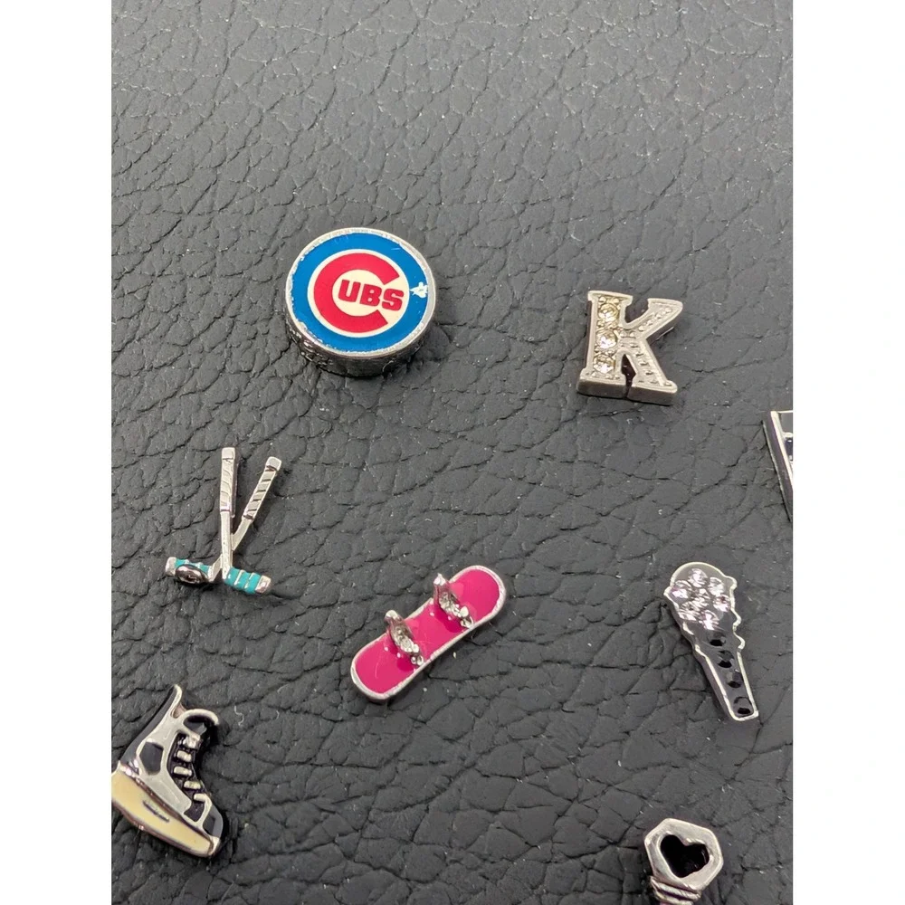 Origami Owl Floating Locket Necklace Set Silver Tone Charms Chicago Cubs Faith